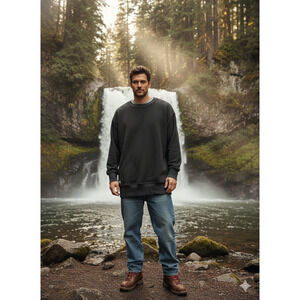 KAVU Men’s Fleece Pullover XL Black Textured Sherpa Cozy Outdoor Layering